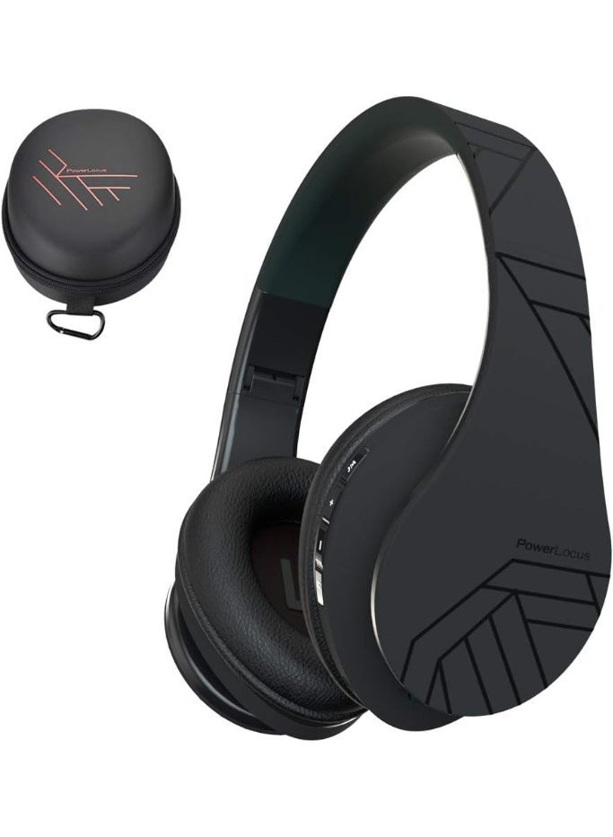 PowerLocus Bluetooth Headphones Over Ear, Wireless Bluetooth Headphones with Microphone, Foldable, Hi-Fi Stereo Sound, Soft Memory Foam Earpads, Micro SD/TF and FM mode for Phone/PC/Tablet - Image 1