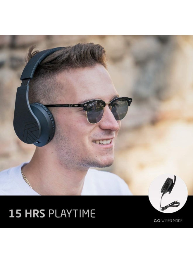 PowerLocus Bluetooth Headphones Over Ear, Wireless Bluetooth Headphones with Microphone, Foldable, Hi-Fi Stereo Sound, Soft Memory Foam Earpads, Micro SD/TF and FM mode for Phone/PC/Tablet - Image 3