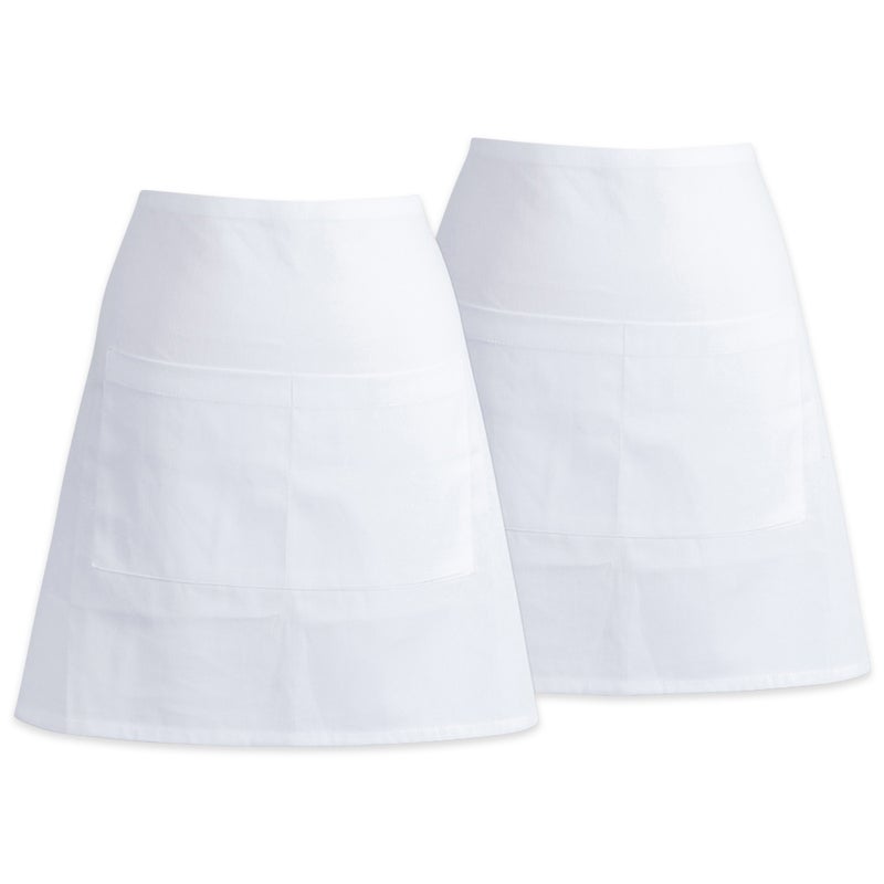 Design Imports DII White Waist Apron (Set of 2) - Image 1