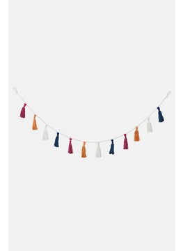 Tchibo Textile Garland Home Decorations, Orange and White and Navy and Maroon  - Image 2