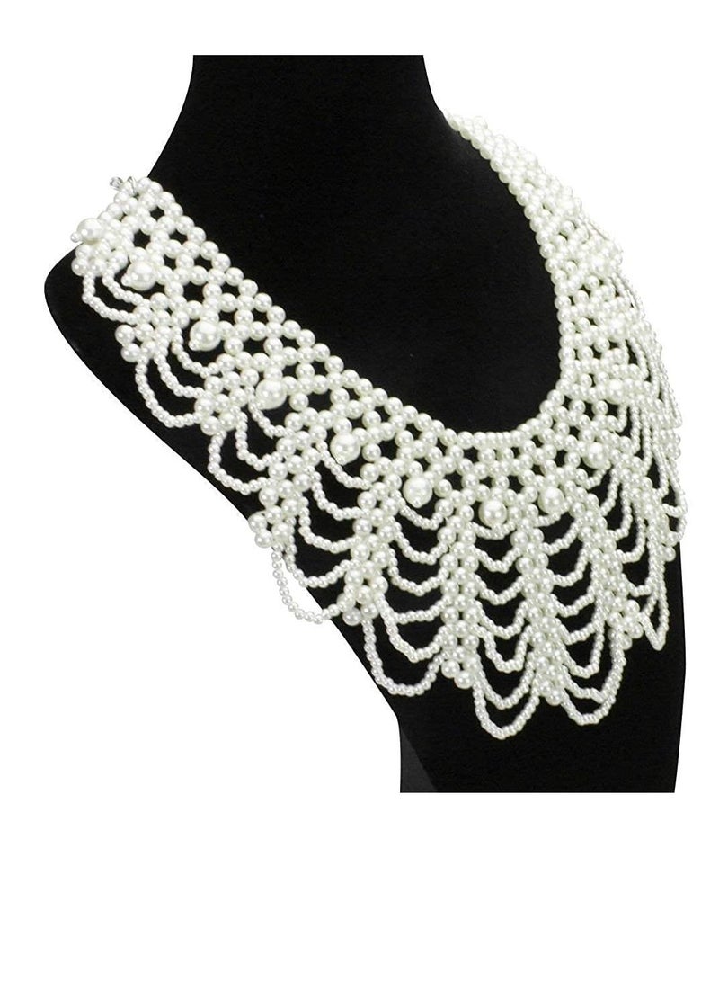 Excefore Women's RBG Dissent Collar Detachable Pearl Beaded False Collar Choker Necklace Costume - Image 3