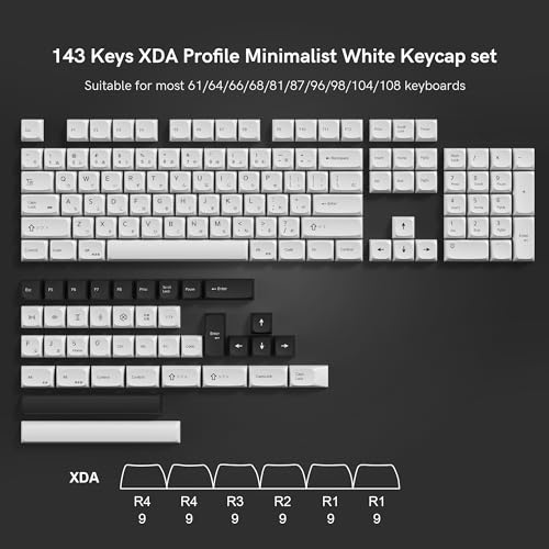 GMKWTL XDA White Keycaps, XVX Japanese PBT Keycap Sets, Bow Key caps 75 Percent Dye-Sublimation Keyboard Keycaps for 61/64/68/84/87/100/104/108 Cherry MX Mechanical Keyboard - Image 2