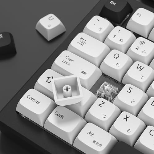 GMKWTL XDA White Keycaps, XVX Japanese PBT Keycap Sets, Bow Key caps 75 Percent Dye-Sublimation Keyboard Keycaps for 61/64/68/84/87/100/104/108 Cherry MX Mechanical Keyboard - Image 4