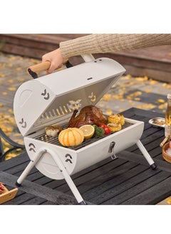 Portable Charcoal Grill With Cover And Chimney，Double Sided Barbecue，Tabletop BBQ Grill For Outdoor Camping Backyard Party Cooking (Metal : White) - pzsku/Z97BA166F244C6157EF05Z/45/_/1695349481/47b23dfb-452b-493d-9455-5976ee33568d