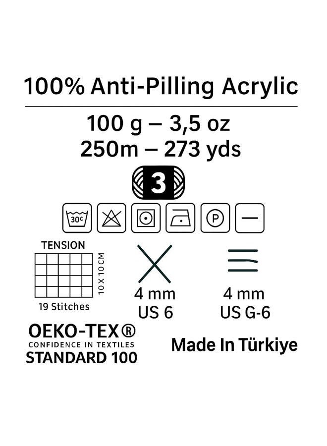 Estako DailyKnit-DK - 100% Anti-Pilling Acrylic Yarn - Soft DK Light Weight #3 - (3.52 oz / 273 Yds) - for Knitting & Crocheting (80047 - Wasabi Green) - Image 3
