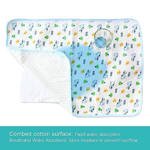MOPPETS Soft Cotton Baby Waterproof & Breathable Nappy/Diaper Changing Mat - Washable and Reusable- Waterproof & Breathable (12*18 Inch, Pack of 3) - Image 5