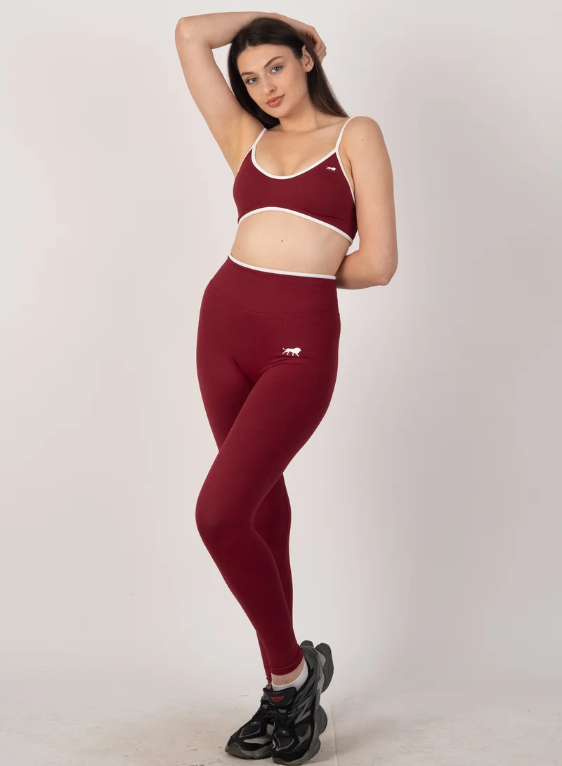 Unxage Burgandy Marl Sculpt Trim Leggings for Women | Best Price UAE