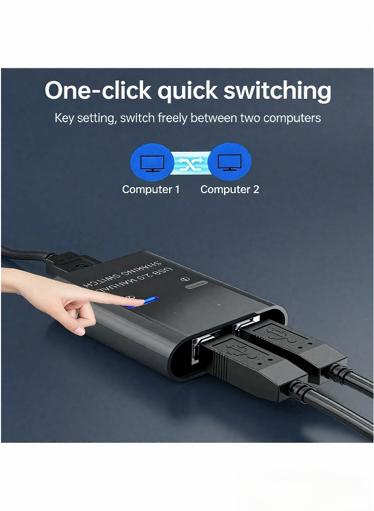 إيغوروف محول USB للطابعة ومحول KVM 2 في 1، جهاز 2 في 1 مزود بأزرار للتبديل السريع، يعمل بمجرد التوصيل، سهل الاستخدام ومتوافق بشكل كبير، مما يعزز الكفاءة من أجل عمل أكثر إنتاجية (أسود) - Image 5