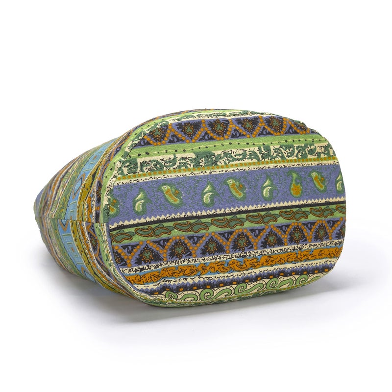 Coton Pose Women Shoulder Handbags Fashion canvas Hippie Crossbody Bags Bohemian Animal Prints Hobo Bags (Green-Yellow) - Image 5