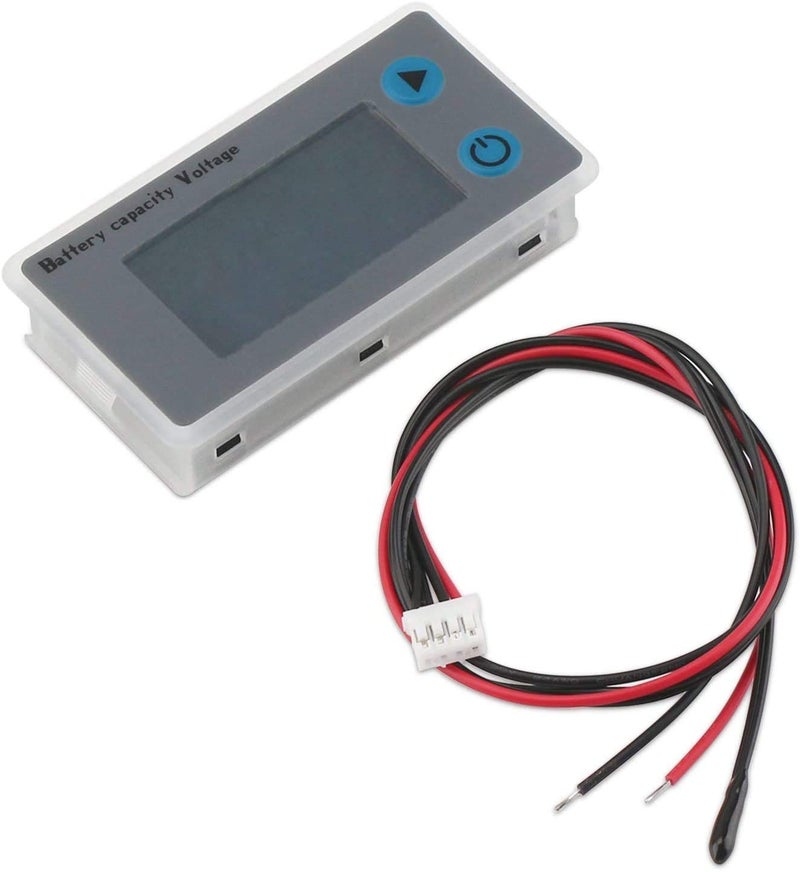 قطعتان مراقب سعة بطارية 10-100V قابل للبرمجة مقياس جهد ودرجة حرارة البطارية 12V 24V 36V 48V شاشة LCD عرض النسبة المئوية مؤشر اختبار كاشف كمية الكهرباء - Image 4