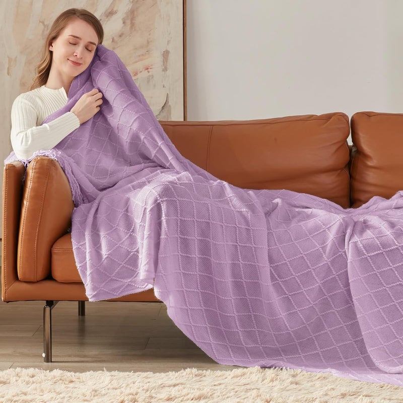 inhand Knitted Throw Blanket for Couch and Bed, Soft Living Room Home Decor Knitted Blanket with Tassel, Outdoor Lightweight Breathable Summer Blanket, Farmhouse Warm Woven Decorative, 50"x60" - Image 3