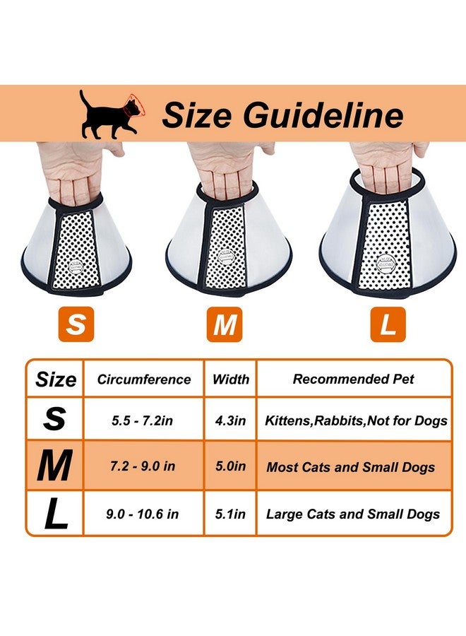 Vivifying Cat Cone, Adjustable Recovery Pet Cone, 8.1 Inches Lightweight Plastic Elizabethan Collar For Cats, Mini Dogs And Rabbits (Black) - Image 4