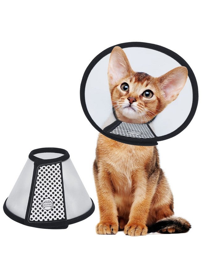 Vivifying Cat Cone, Adjustable Recovery Pet Cone, 8.1 Inches Lightweight Plastic Elizabethan Collar For Cats, Mini Dogs And Rabbits (Black) - Image 1