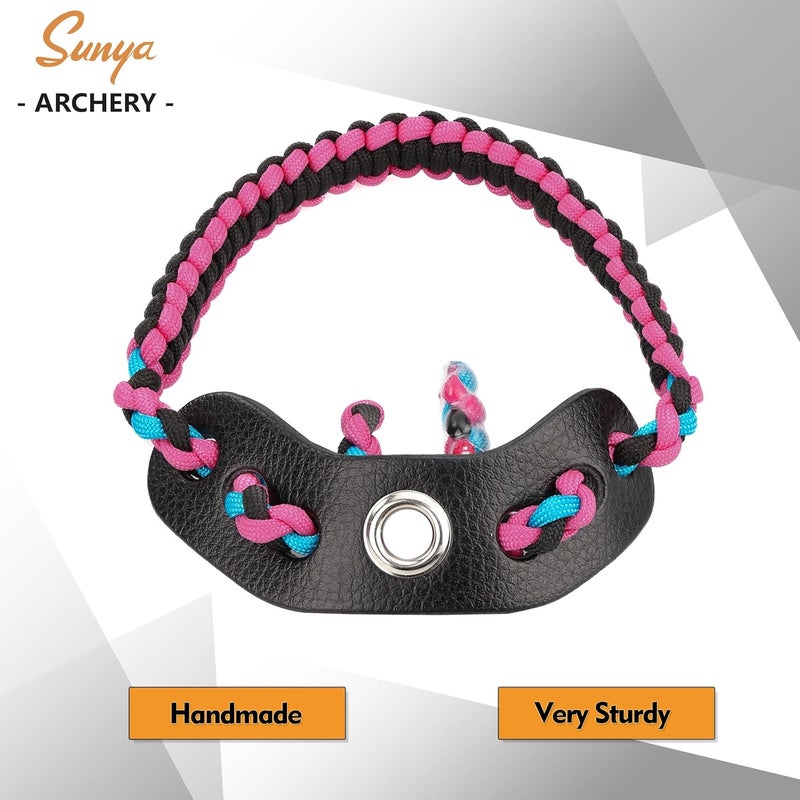 Sunya Archery Bow Wrist Sling, 550 Paracord Strap Comfortable on Hand.100% Full Grain Leather Yoke, Multiple Camo Colors.Fit Compound Bow Stabilizer & Recurve. - Image 5