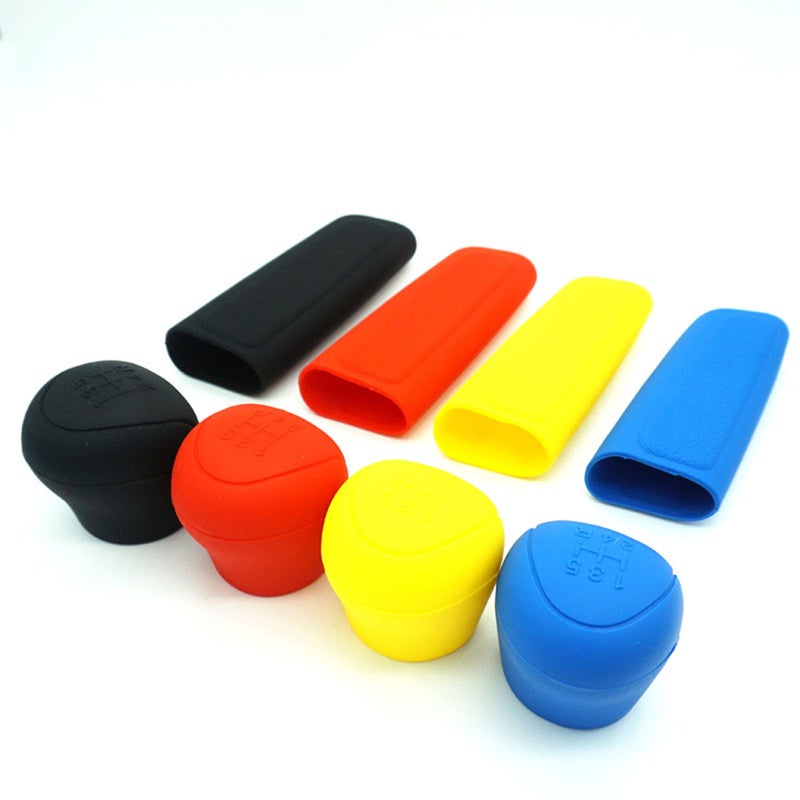 2Pcs Practical Silicone Cover Handbrake Cover Protector Gear Knob for Car (Yellow) - Image 3