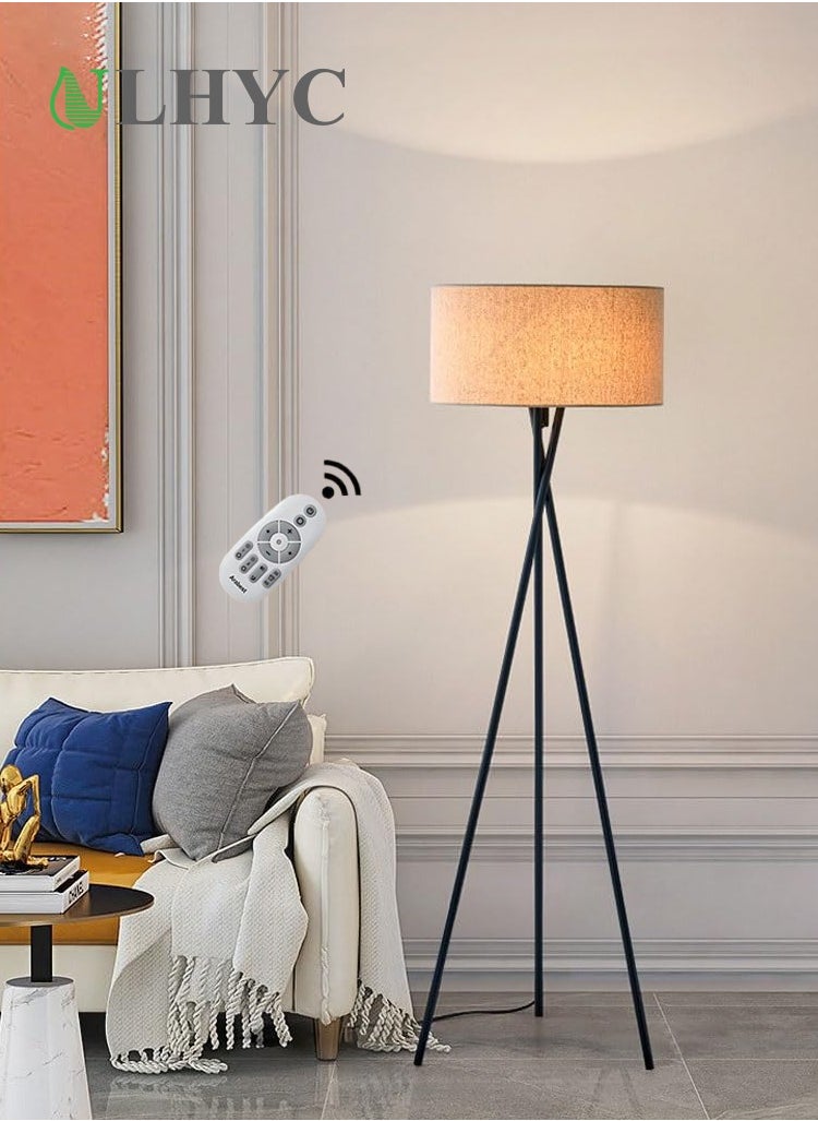 Creative Triangle Floor Lamp Black, LED Floor Lamp, Remote Control Dimmable, Suitable for Study, Bedroom, Living Room 