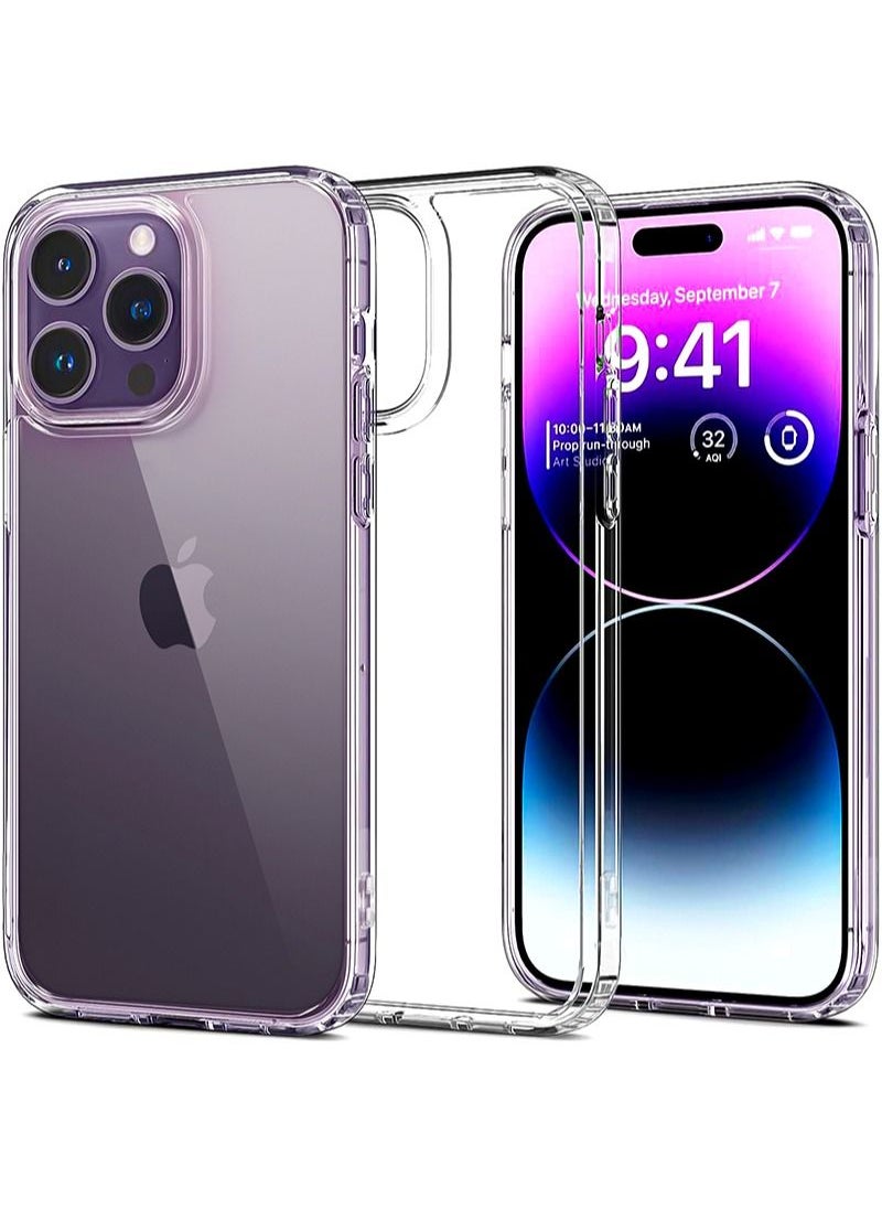 INFOSUN iPhone 14 Pro Max Case Clear Cover [Anti-Yellowing] Ultra Thin Silicone Shockproof Back Cases Transparent Protective Phone Case for Apple iPhone 14 Pro Max 6.7 inch 2022 - Crystal Clear  - Image 1