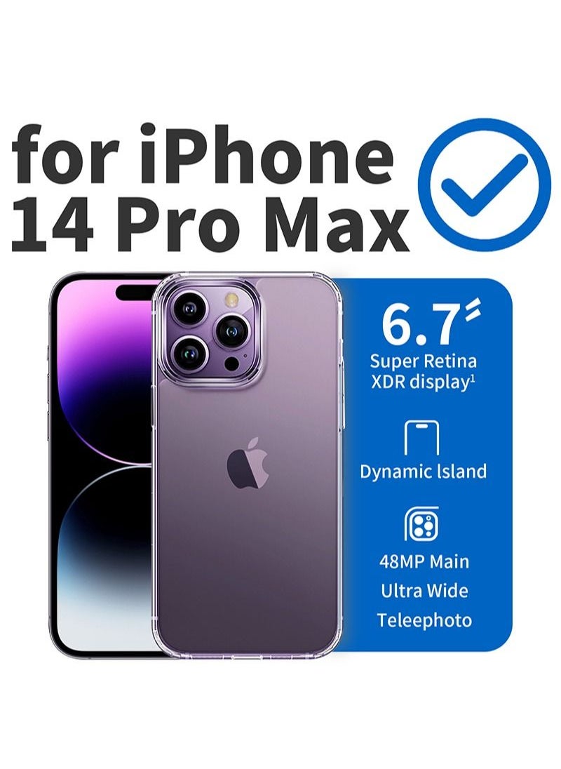 INFOSUN iPhone 14 Pro Max Case Clear Cover [Anti-Yellowing] Ultra Thin Silicone Shockproof Back Cases Transparent Protective Phone Case for Apple iPhone 14 Pro Max 6.7 inch 2022 - Crystal Clear  - Image 2