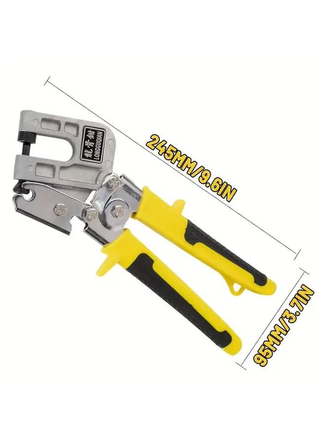 Heavy Duty Manual Drywall Metal Stud Crimper Tool Set Ergonomic Yellow Handle - Image 3