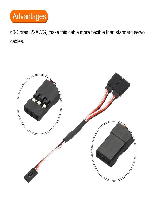 MECCANIXITY 1pcs 3-Pin Y Servo Extension Cable Cord Connector Lead Wire Male to Female 5.9inch 26AWG 30-Cores Servo Receiver Wire for RC Model Aircraft - Image 4