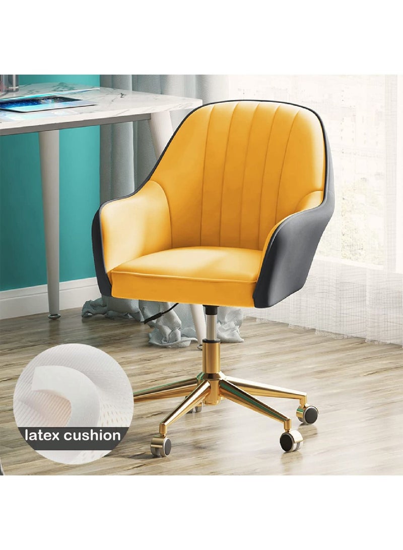 GT-Wheel Mid Back Modern Home Office Desk Chair with Gold Adjustable Base Swivel - Image 2