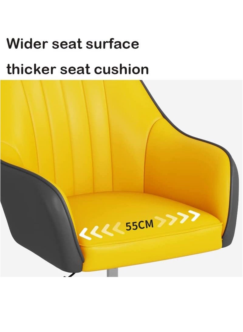 GT-Wheel Mid Back Modern Home Office Desk Chair with Gold Adjustable Base Swivel - Image 5