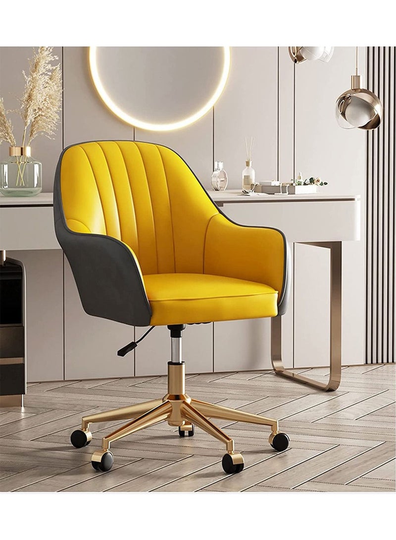 GT-Wheel Mid Back Modern Home Office Desk Chair with Gold Adjustable Base Swivel - Image 1