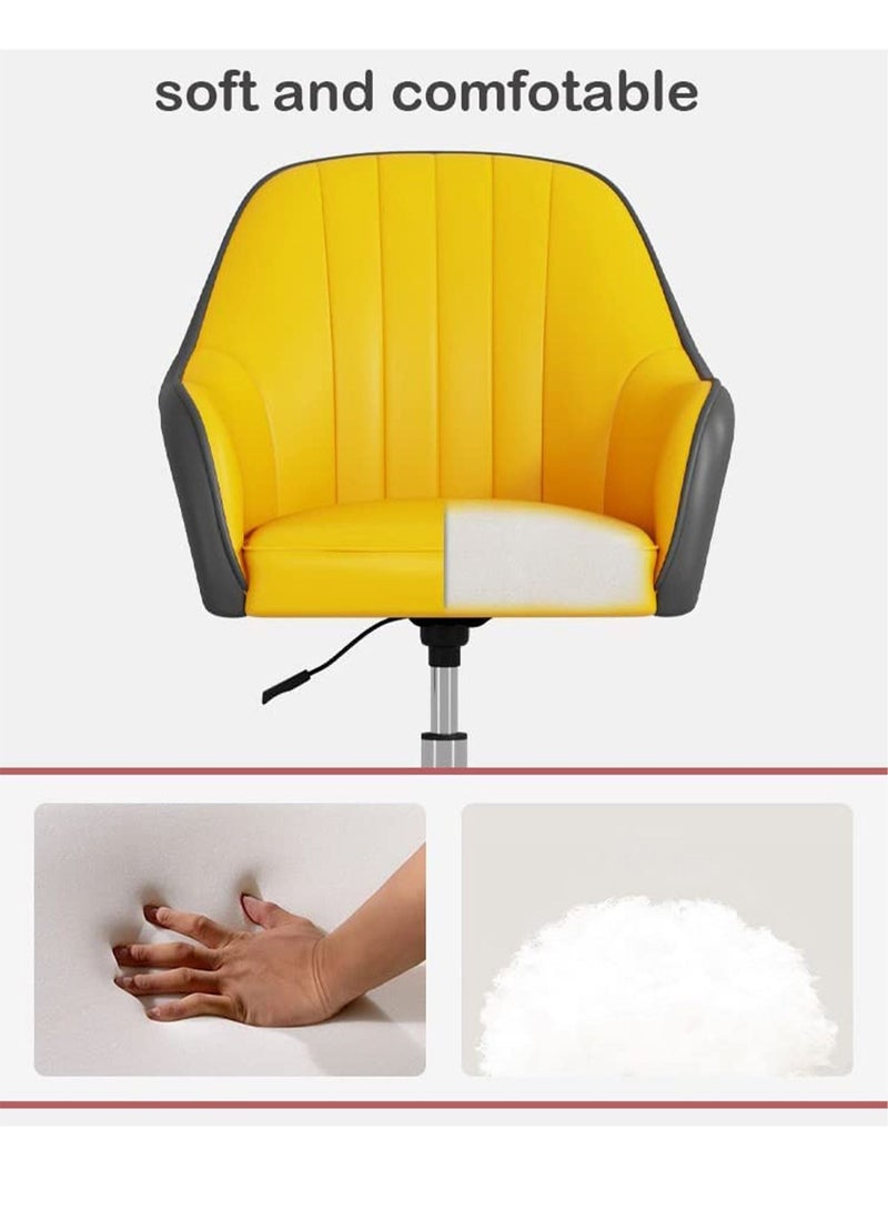 GT-Wheel Mid Back Modern Home Office Desk Chair with Gold Adjustable Base Swivel - Image 3