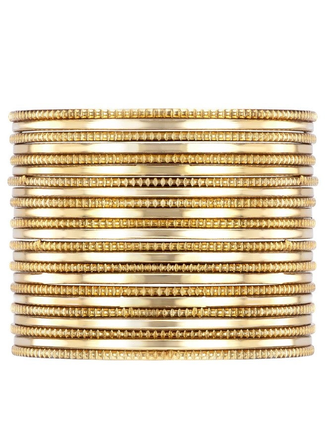 Aheli Gold Plated Metal Bangles Set Ethnic Jewelry Function Wear Gift for Women 2.6 Inch - Image 1