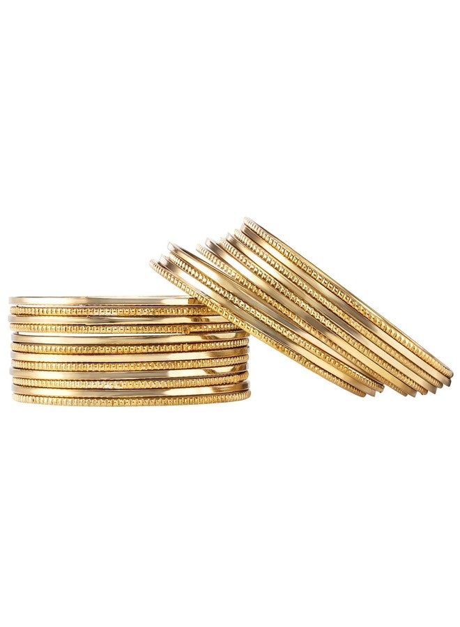 Aheli Gold Plated Metal Bangles Set Ethnic Jewelry Function Wear Gift for Women 2.6 Inch - Image 5
