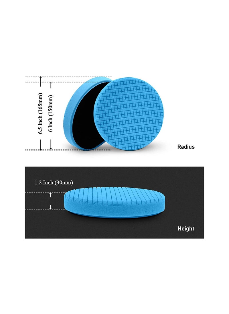 6 Pcs 6 inches 165mm Face for 6 Inch Backing Plate Compound Buffing Sponge and Woolen Pads Cutting Polishing Pad Kit for Car Buffer Polisher, Polishing and Waxing