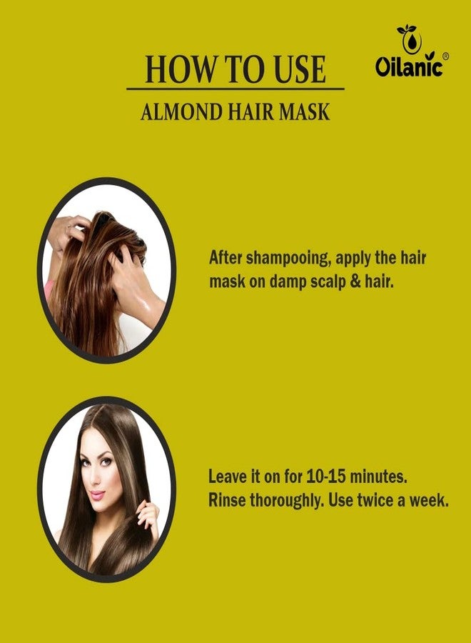 Oilanic Almond Hair Mask for Dry and Damaged Hair (Pack of 3, Each 200 Grams)|Maintain Deep Nourishing and Repairing for Smooth, Soft and Healthy Looking Hair Paraben and Sulfate-Free Formula| - Image 4