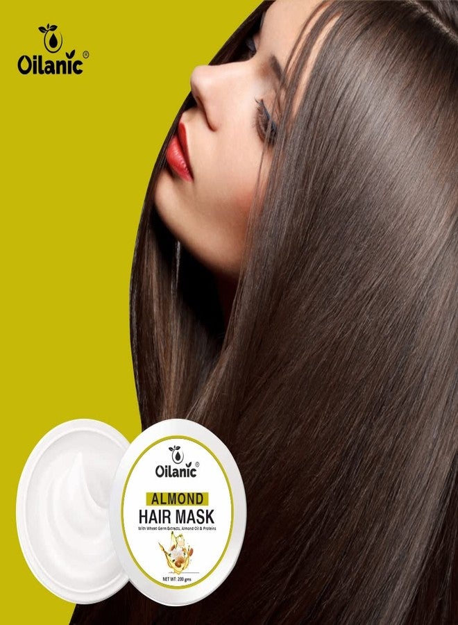 Oilanic Almond Hair Mask for Dry and Damaged Hair (Pack of 3, Each 200 Grams)|Maintain Deep Nourishing and Repairing for Smooth, Soft and Healthy Looking Hair Paraben and Sulfate-Free Formula| - Image 3