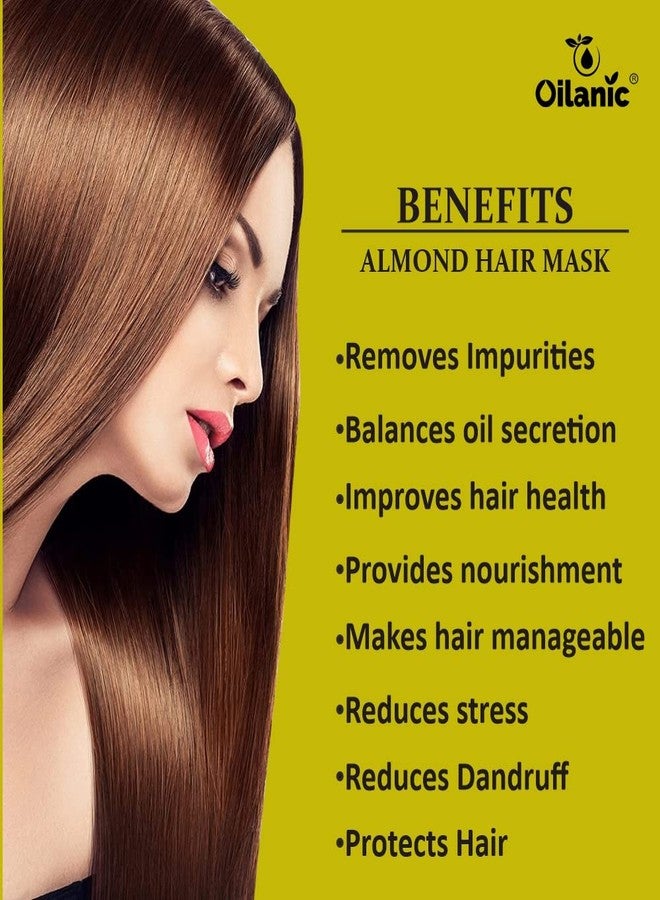 Oilanic Almond Hair Mask for Dry and Damaged Hair (Pack of 3, Each 200 Grams)|Maintain Deep Nourishing and Repairing for Smooth, Soft and Healthy Looking Hair Paraben and Sulfate-Free Formula| - Image 5