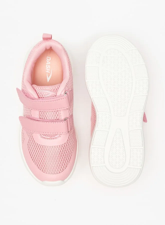 داش Mesh Textured Sports Shoes with Hook and Loop Closure