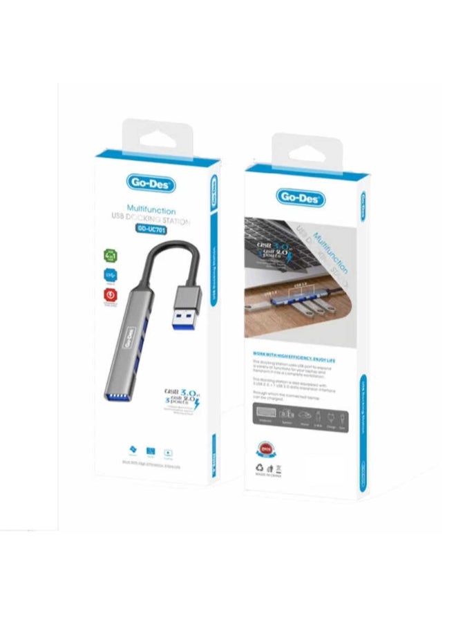 GO-DES Go Des GD-UC701 4 in 1 Docking USB Station - Image 2