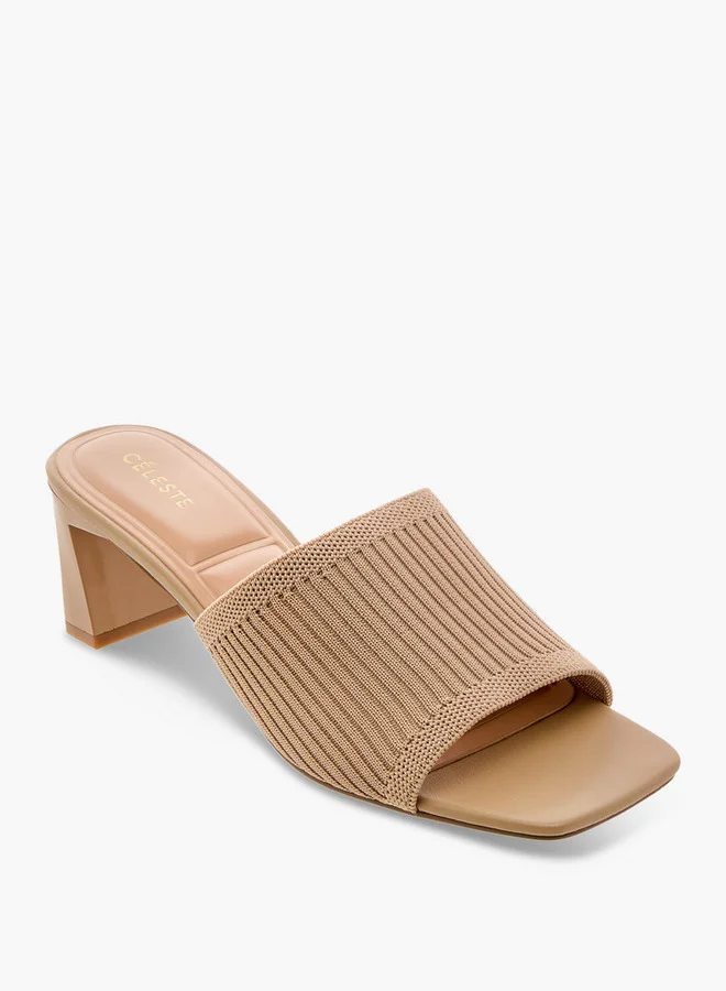 Celeste Women's Textured Slip-On Sandals with Block Heels