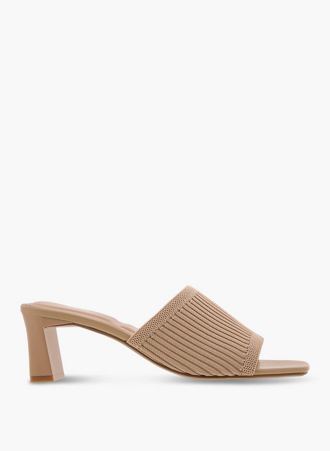 Celeste Women's Textured Slip-On Sandals with Block Heels  - Image 3