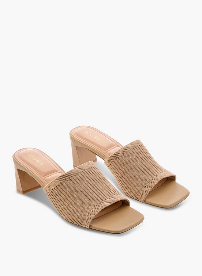 Celeste Women's Textured Slip-On Sandals with Block Heels  - Image 1