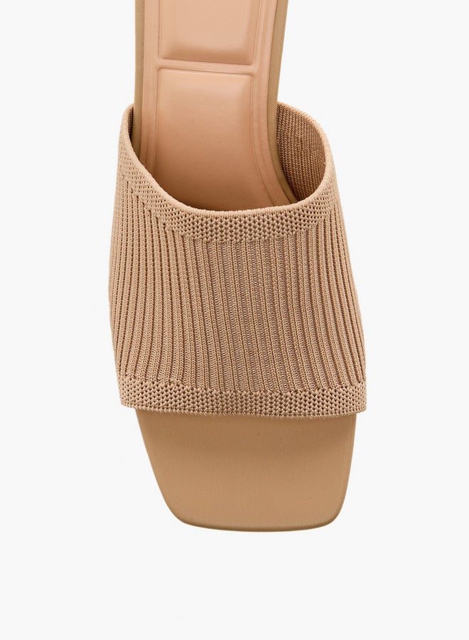 Celeste Women's Textured Slip-On Sandals with Block Heels  - Image 4