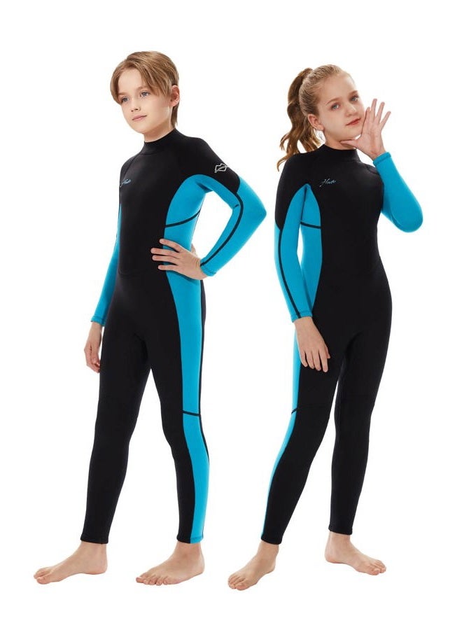 Hevto Wetsuits Kids and Youth Vigour 3mm Neoprene Full Suits Long Sleeve Surfing Swimming Diving Swimsuits Keep Warm Back Zip for Water Sports - Image 1