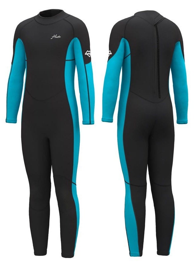 Hevto Wetsuits Kids and Youth Vigour 3mm Neoprene Full Suits Long Sleeve Surfing Swimming Diving Swimsuits Keep Warm Back Zip for Water Sports - Image 2
