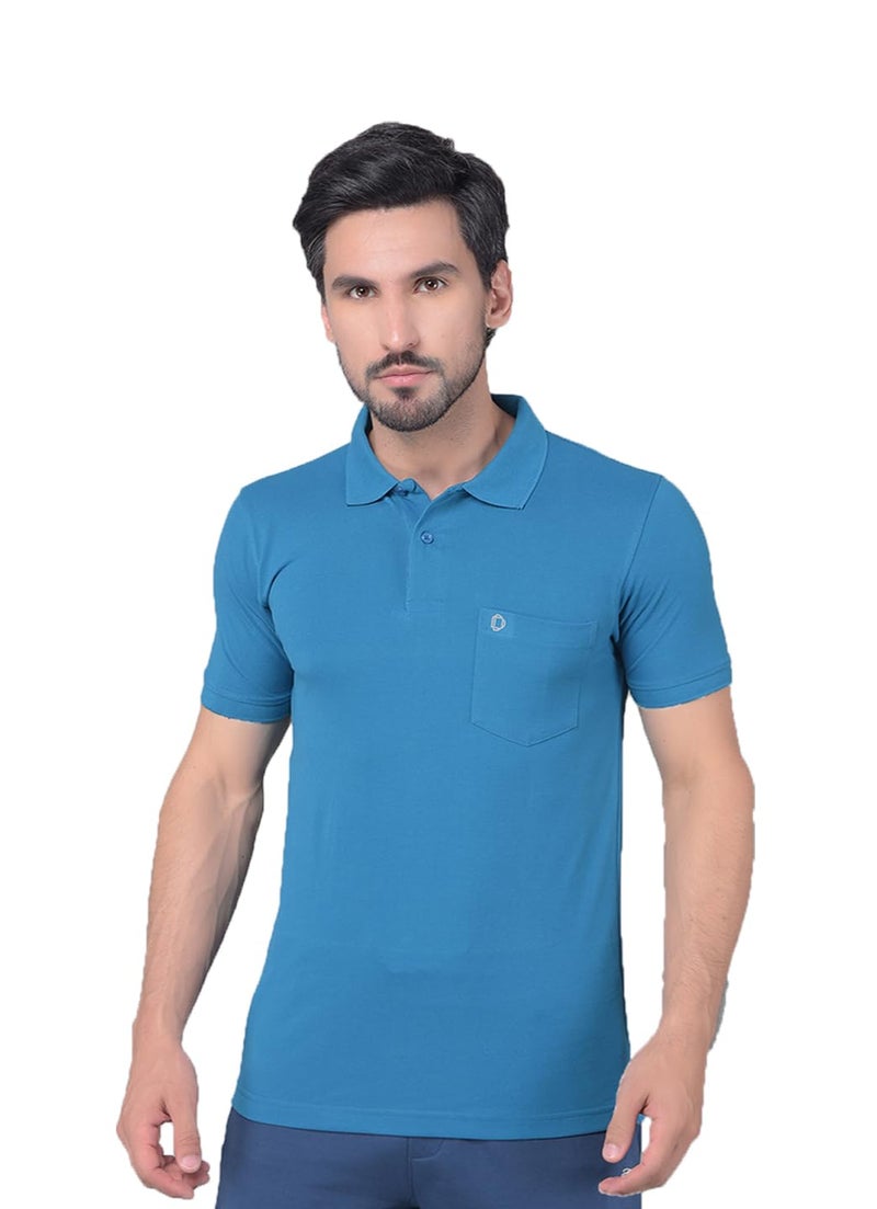 Dollar Mens Cotton Casual Solid Polo Tshirt (Pack of 1) - Image 1