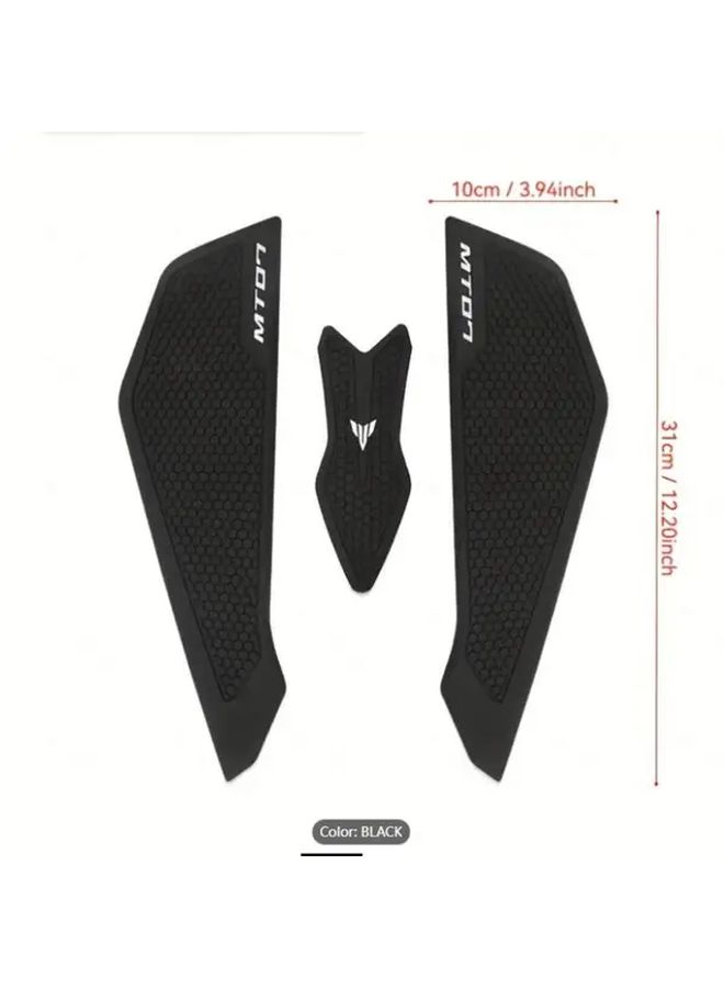 For Yamaha MT07 MT 07 MT-07 2025 Rubber Fuel Tank Pad Protector Sticker Decal Gas Knee Grip Side Motorcycle Accessory Sleek Durable Highquality Long Lasting Commuters - Image 2