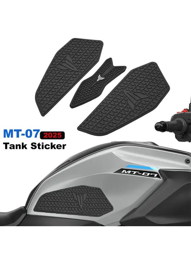For Yamaha MT07 MT 07 MT-07 2025 Rubber Fuel Tank Pad Protector Sticker Decal Gas Knee Grip Side Motorcycle Accessory Sleek Durable Highquality Long Lasting Commuters - Image 1