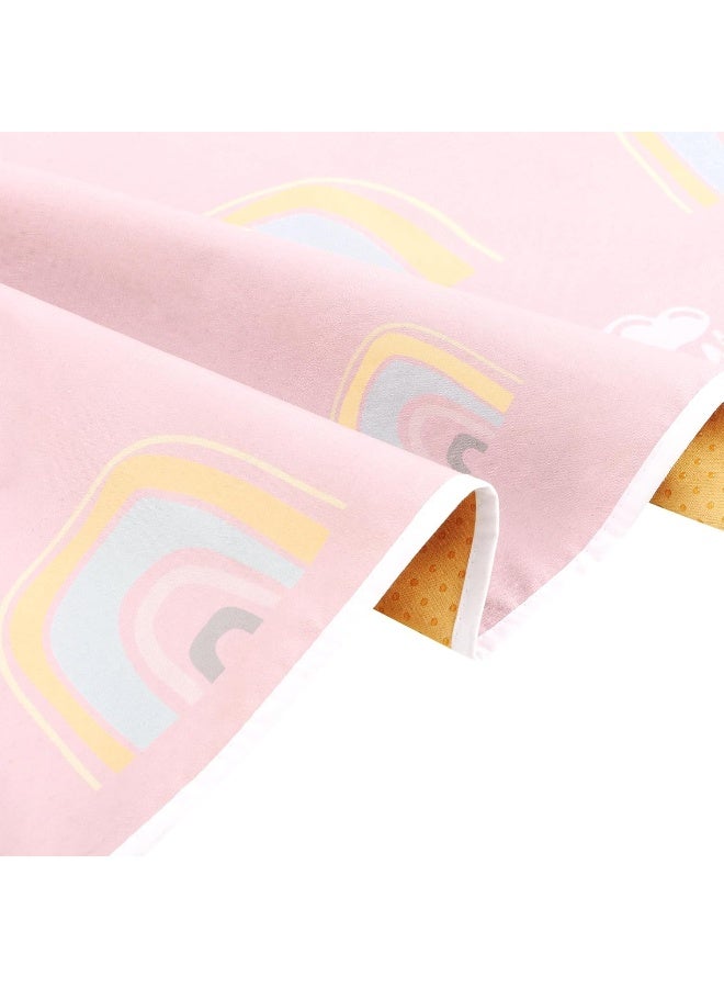 CLCROBD Splat Mat for Under High Chair/Arts/Crafts by CLCROBD, 51" Baby Anti-Slip Food Splash and Spill Mat for Eating Mess, Waterproof Floor Protector and Table Cloth (Rainbow Pink) - Image 5