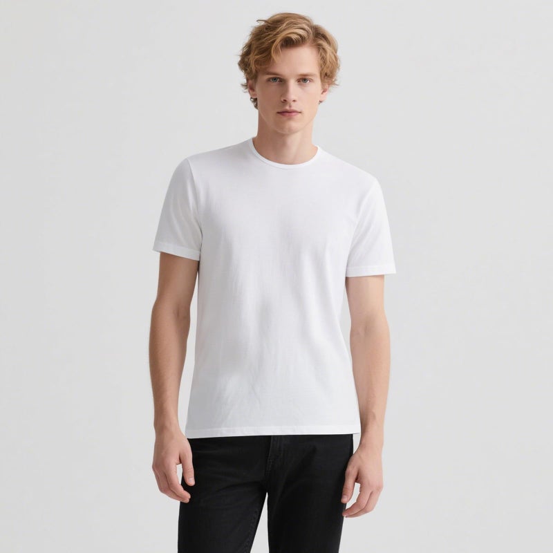OKBA 4 Pack White t Shirts for Men,Crew Neck Short Sleeve Men's Undershirt,Plain White Workout Polyester tee Bulk - Image 2