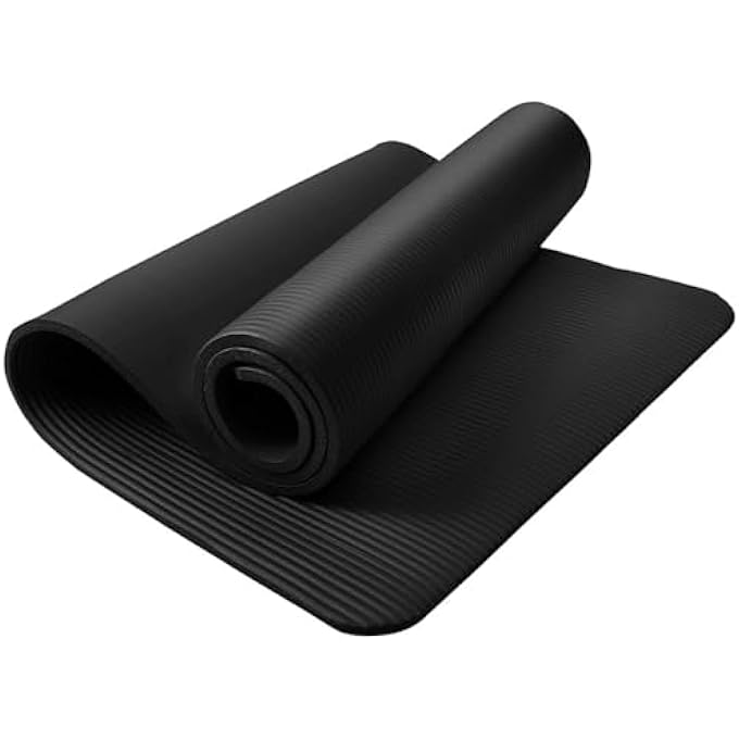 ROMIX Yoga Mat 10Mm Extra Thick Non-Slip Unisex Exercise Mat 180X60Cm, Multi-Purpose Nbr Foam Fitness Mat With Carry Bag & Strap For Yoga, Pilates, Stretching, Gymnastics, Meditation & Home Workout (Black) - Image 1