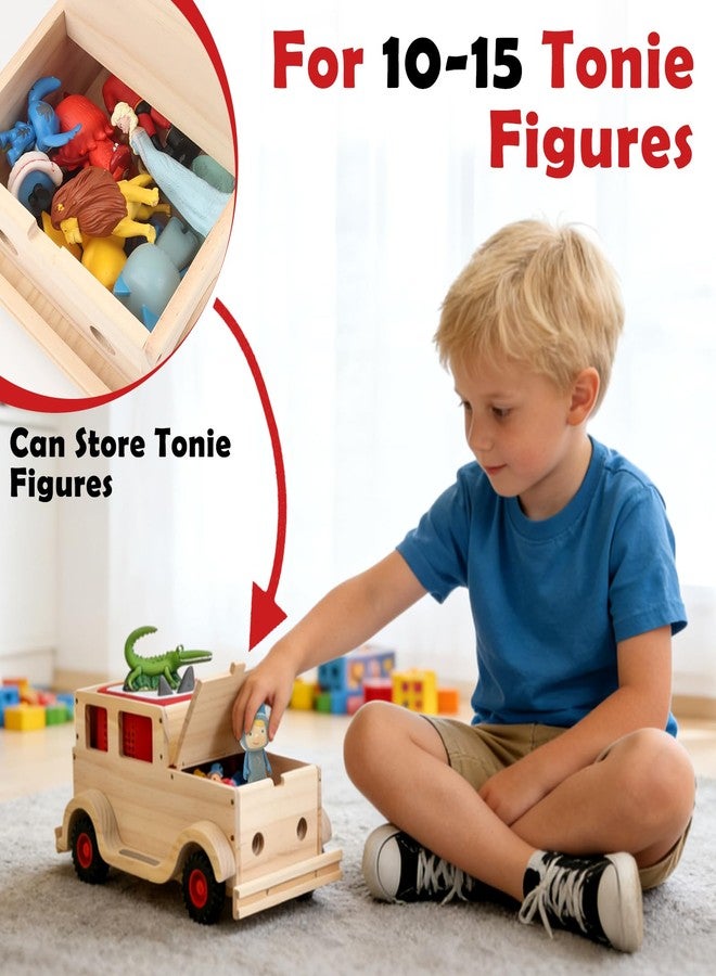Taladad for Toniebox 2 and Toniebox 1 Tonie Shelf, Tonies Figures Tonies Storage,Magnetic Wooden Floating Shelves Compatible with Tonie Box Player Character (Natural, Car) - Image 3