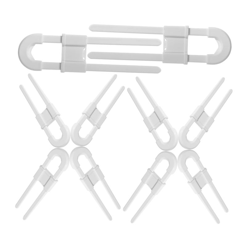 10 Pack U Shape Cabinet Door Locks Child Safety Latches Easy Install for Home Furniture - Image 2